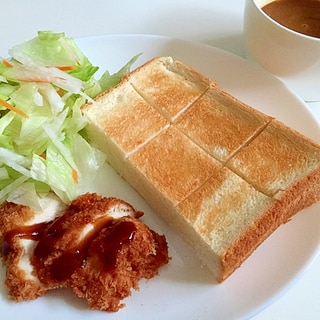 チキンカツとカレースープのプレート♪